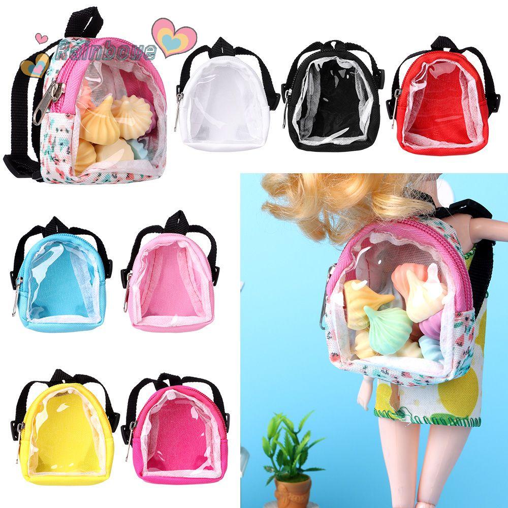 Ba lô trong suốt màu cầu vồng kích thước 15-20cm dành cho búp bê tỉ lệ 1/6