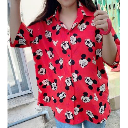 sơ mi ulzzang hoạt hình nam nữ BIGSIZE 70-100KG