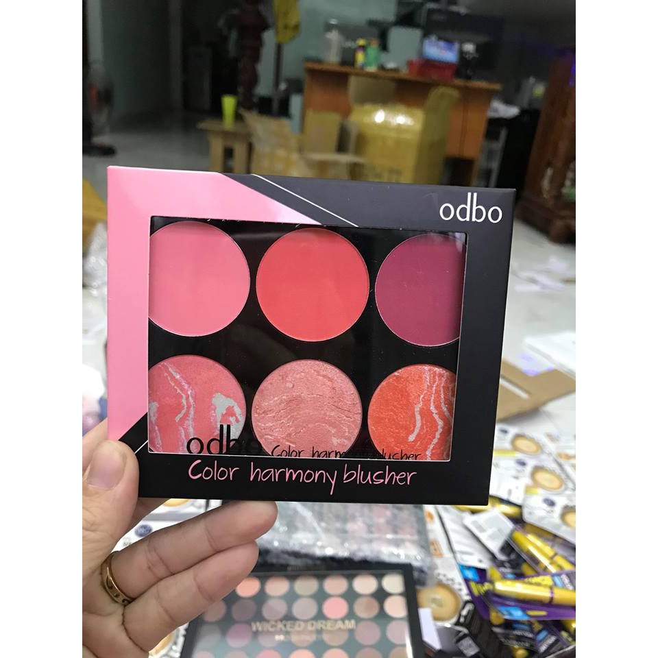 Phấn má 6 ô odbo color harmony blusher