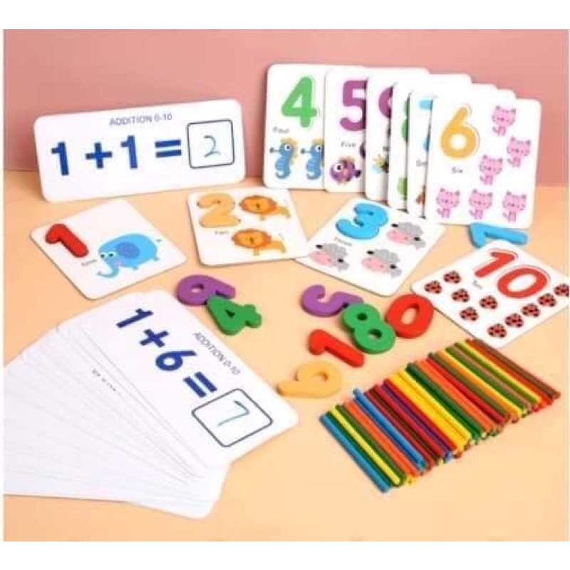 Bộ toán học kèm que tính và bút cho bé