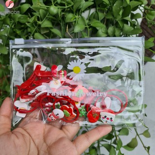Set 20 Kẹp Tóc Cột Tóc Noel Siêu Cute Cho Bé Yêu