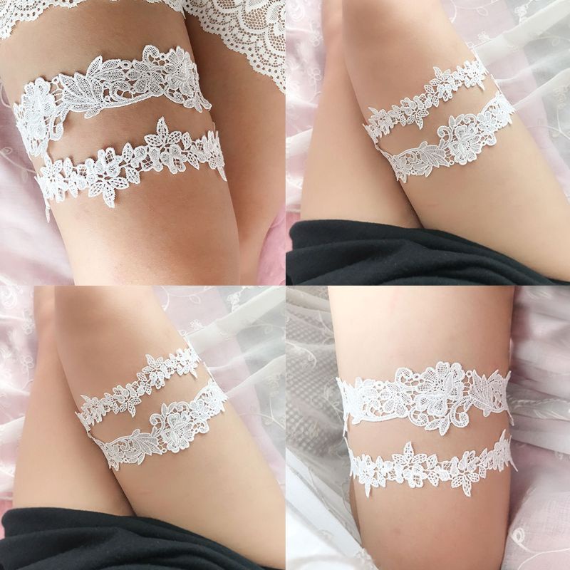 Bộ Vòng Ren Thêu Hoa Đeo Đùi Cho Cô Dâu