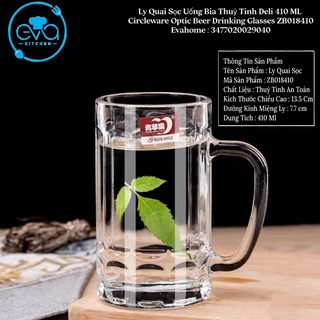 Ly quai sọc uống bia thuỷ tinh deli 410 ml zb018410