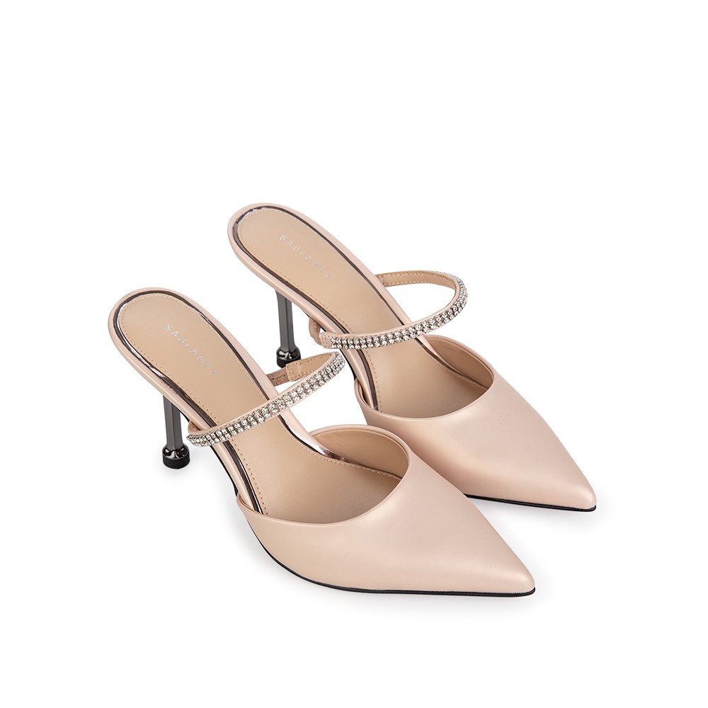 Guốc nữ thời trang đính hạt trang trí cao 8cm - Sablanca 5050GN0029