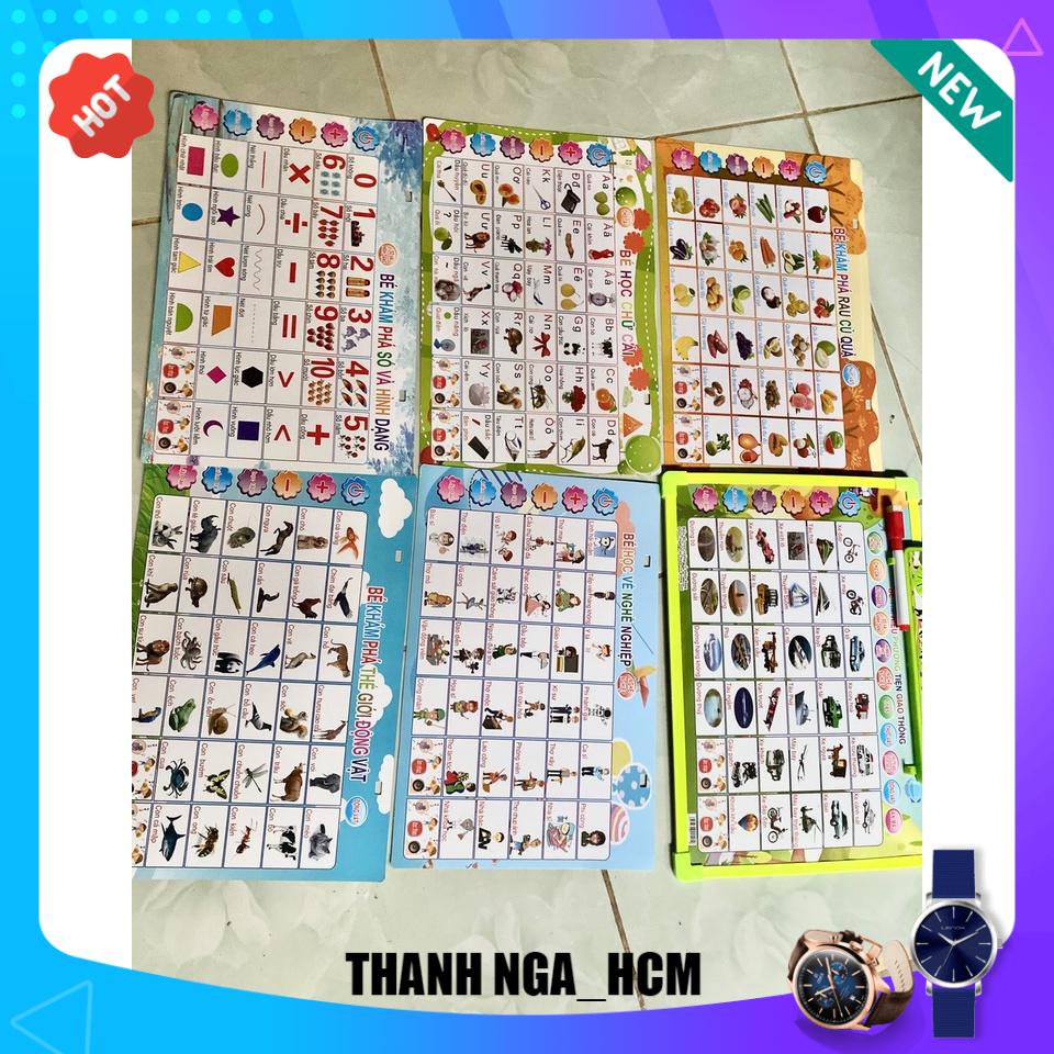 [Siêu Sale] [FreeShip] Bảng Chữ Cái Điện Tử Thông Minh 9 Mặt Song Ngữ Anh Việt, Bảng Học Chữ Phát Âm, Nói Cho Bé