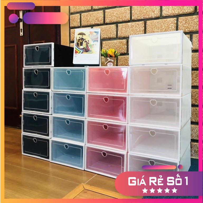 Hộp Đựng Giày Nắp Nhựa Trong Suốt Size 33x23x13,5cm Màu Sắc Đa Dạng