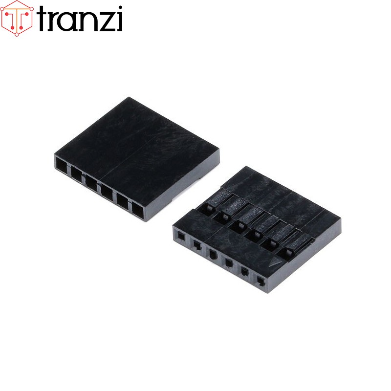 Vỏ header 2.54mm dupont 6P 13,95mm đen - túi 50 cái