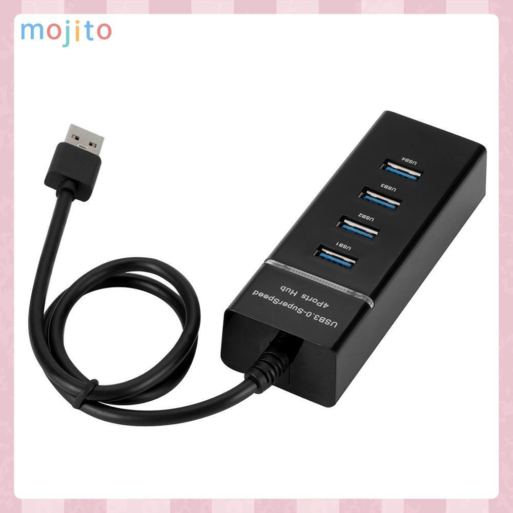 MOJITO 4 Port USB 3.0 Hub Super Speed 5Gbps Converter Cable Adapter for Laptop PC