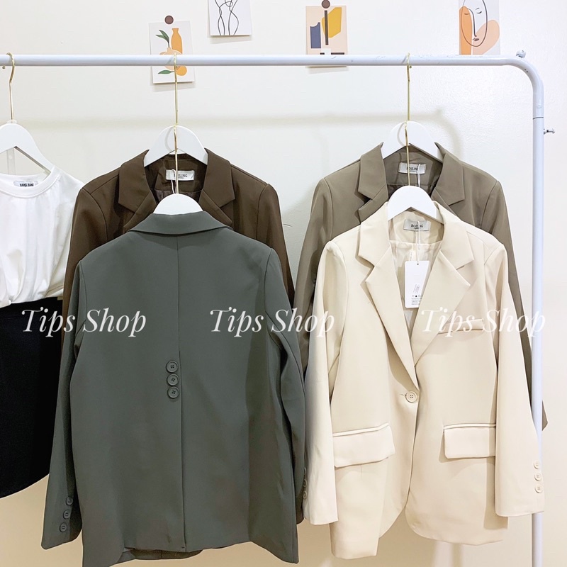 Áo blazer form vừa xẻ tà sau 19006