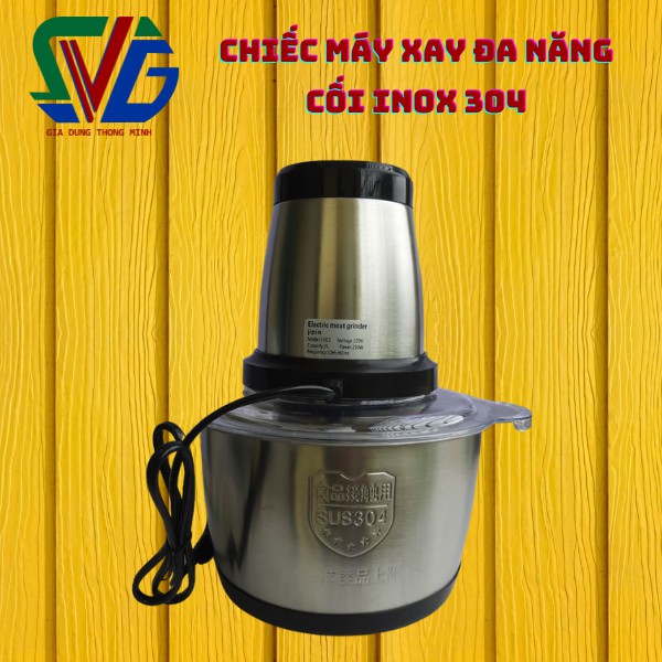 Máy xay thịt máy xay thịt cầm tay đa năng gia đình cối Inox 4 lưỡi đa năng,công suất 250W