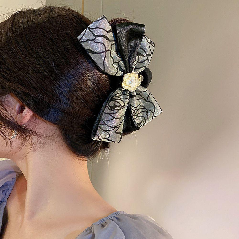 VANES1 Kẹp Tóc Đuôi Ngựa Hình Hoa Thanh Lịch Cho Nữ Giá Đỡ