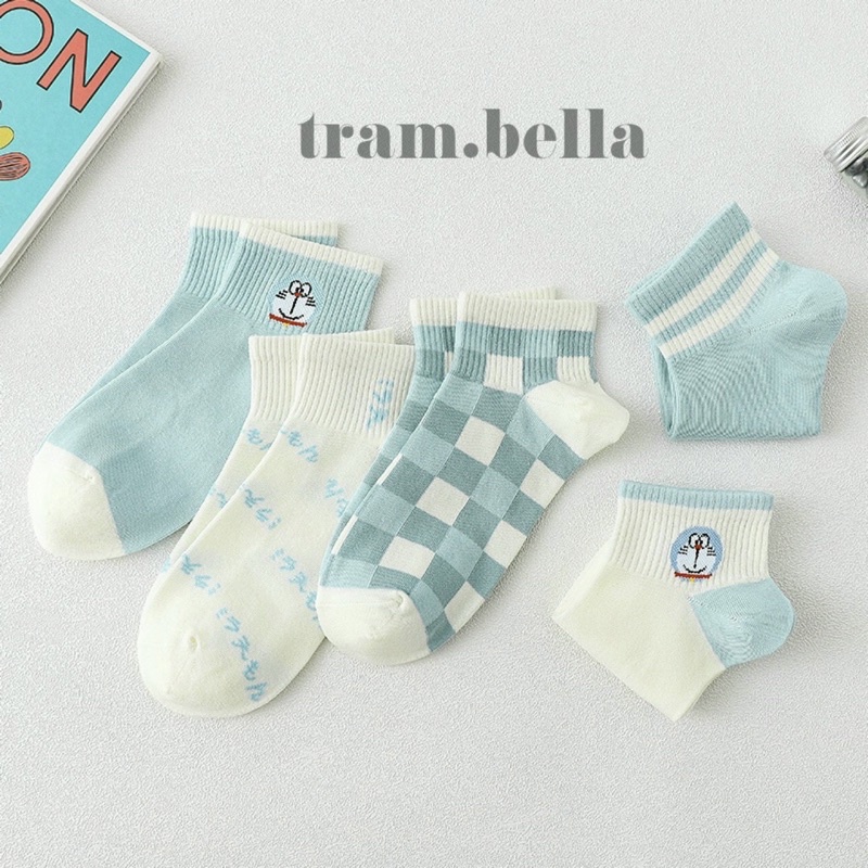 Tất vớ nữ cổ ngắn họa tiết DOREAMON dễ thương