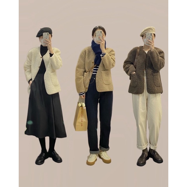 A25 - Yangmao Wool Áo khoáng lông phong cách Hàn Quốc | BigBuy360 - bigbuy360.vn