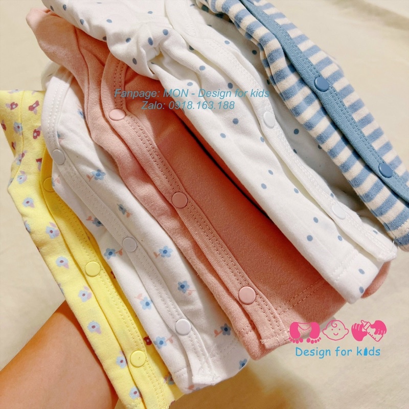 Áo dài tay cài cúc vạt chéo vải ORGANIC COTTON cao cấp Cas.tro xuất dư cho bé