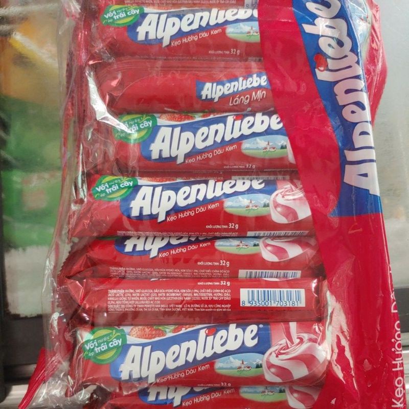 Kẹo hương dâu kem Alpenliebe thỏi 26g