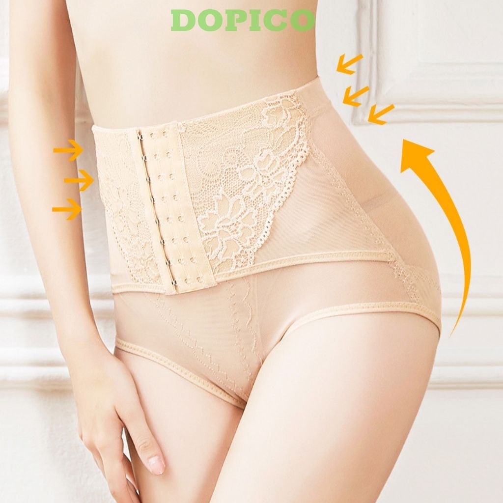 Quần gen nịt bụng sau sinh, đai nịt bụng giảm mỡ cạp cao móc cài định hình vòng eo DOPICO N668