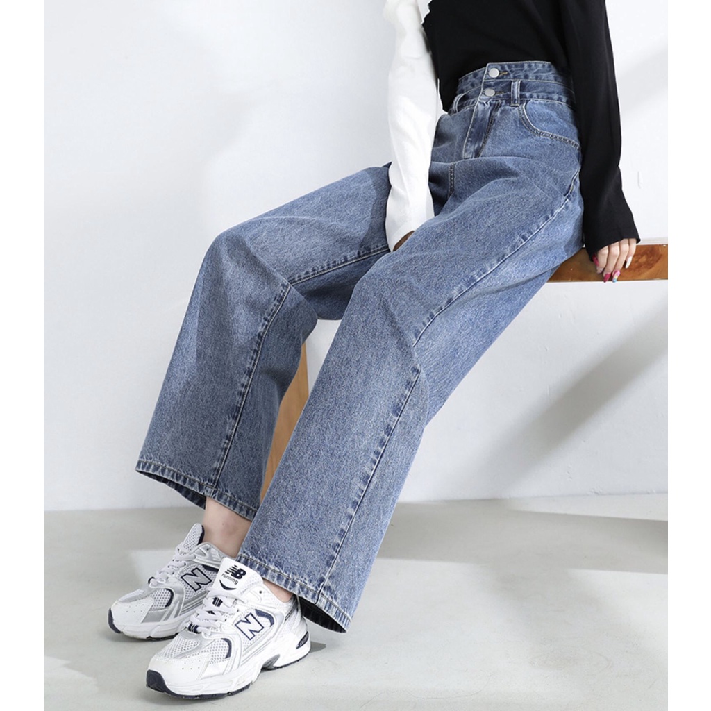 [ HOT TREND 2 CÚC] Quần jean baggy nữ ống suông, rộng TX-02 style hàn quốc 2021