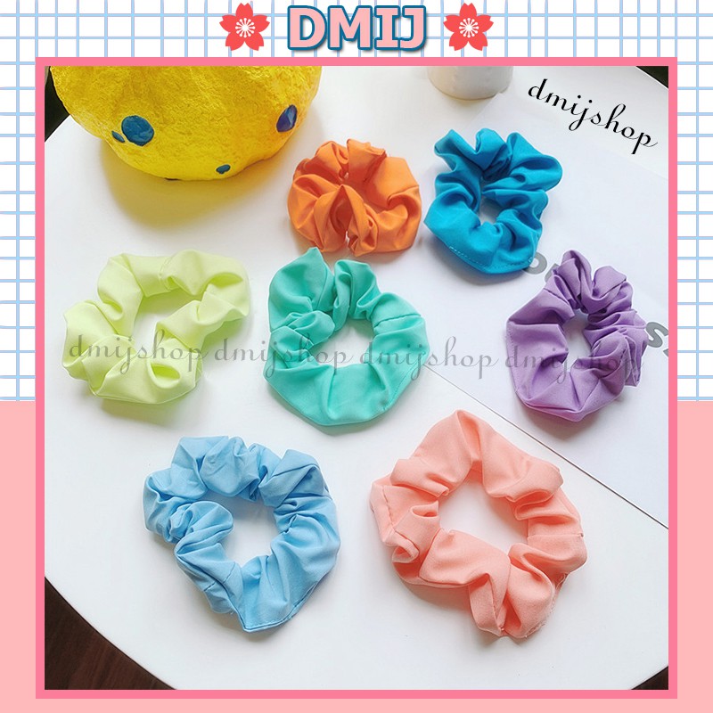 [Mã 44FASHIONSALE1 giảm 10K đơn 50K]Cột Tóc Vải Scrunchies Màu Trơn Đáng Yêu Nhiều Mẫu Mới