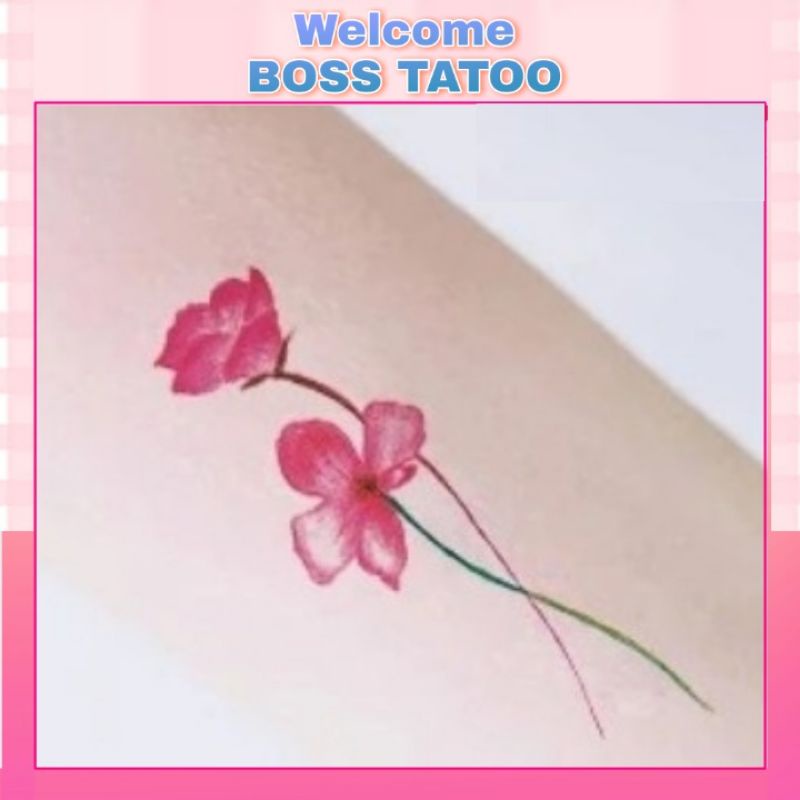 [DEAL] Hình xăm dán tatoo hoa đôi  h10.Xăm dán tatoo mini tạm thời, size &lt;10x6cm