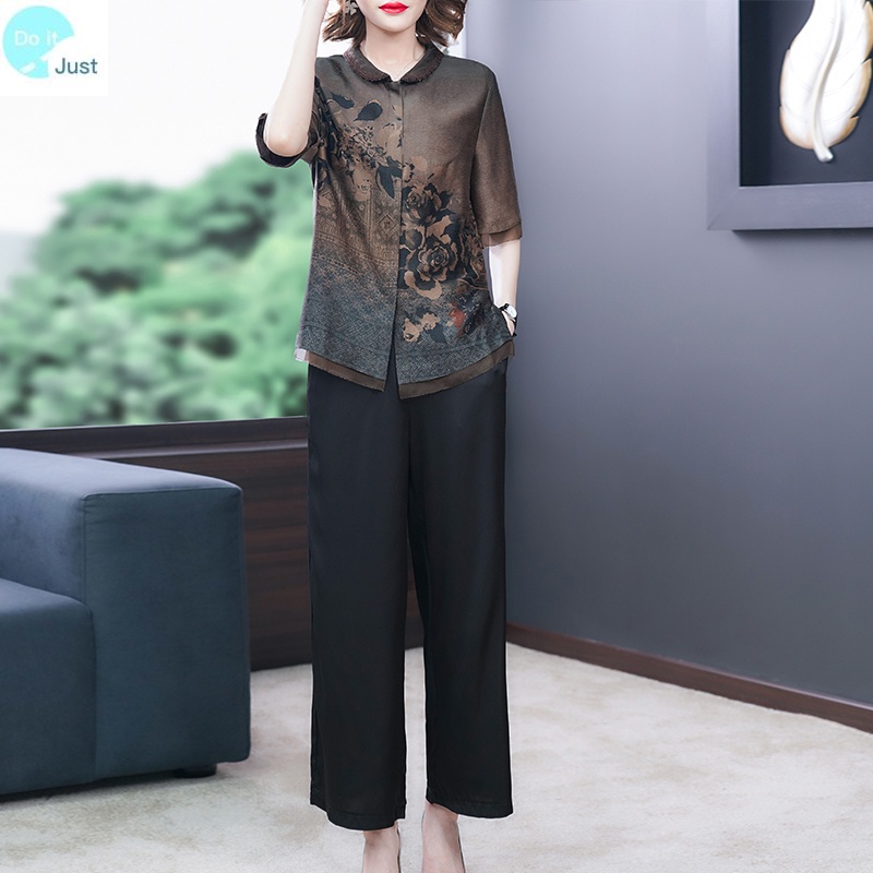 Áo Khoác Cardigan Tay Lửng Bằng Lụa Phong Cách Trung Hoa Thời Trang Xuân Hè Mới Cho Phụ Nữ Trung Niên