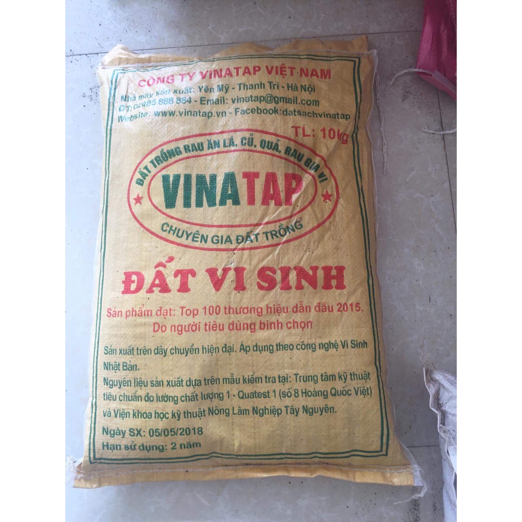 Bao 10kg đất thịt vi sinh đã xử lý sạch cỏ bệnh Vinatap