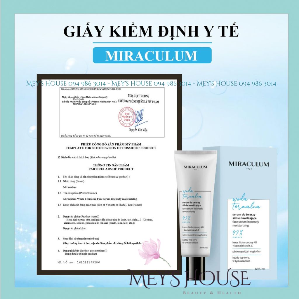 Serum Sáng Da, Serum dưỡng da, Serum HA Miraculum Woda Termalna Cấp Ẩm Phục Hồi 30ml