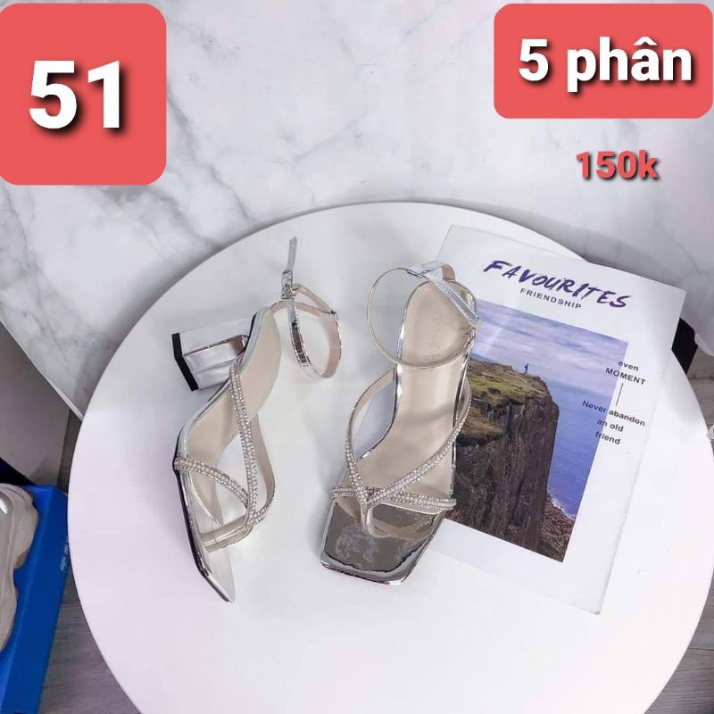 sandal cao gót nữ cao 5 phân dây đính đá