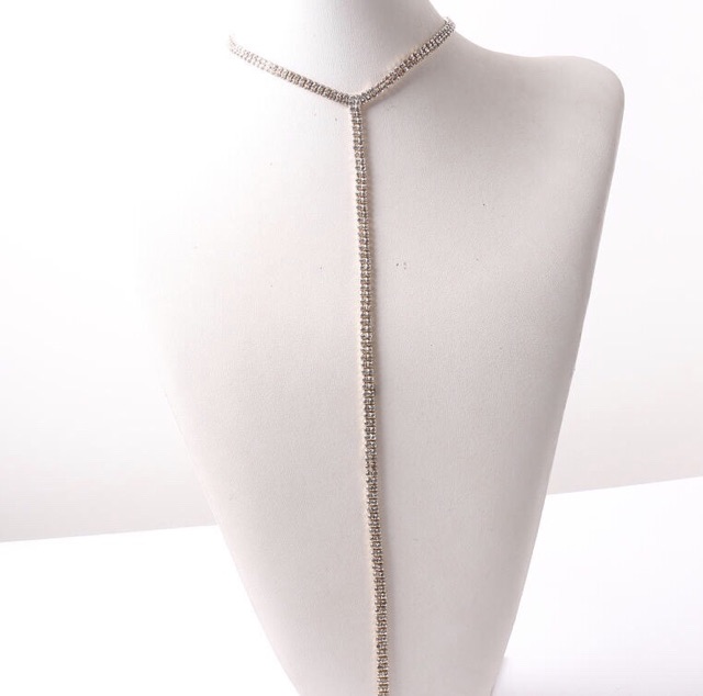 Vòng cổ đính đá lấp lánh màu bạc - Khanturban.vn