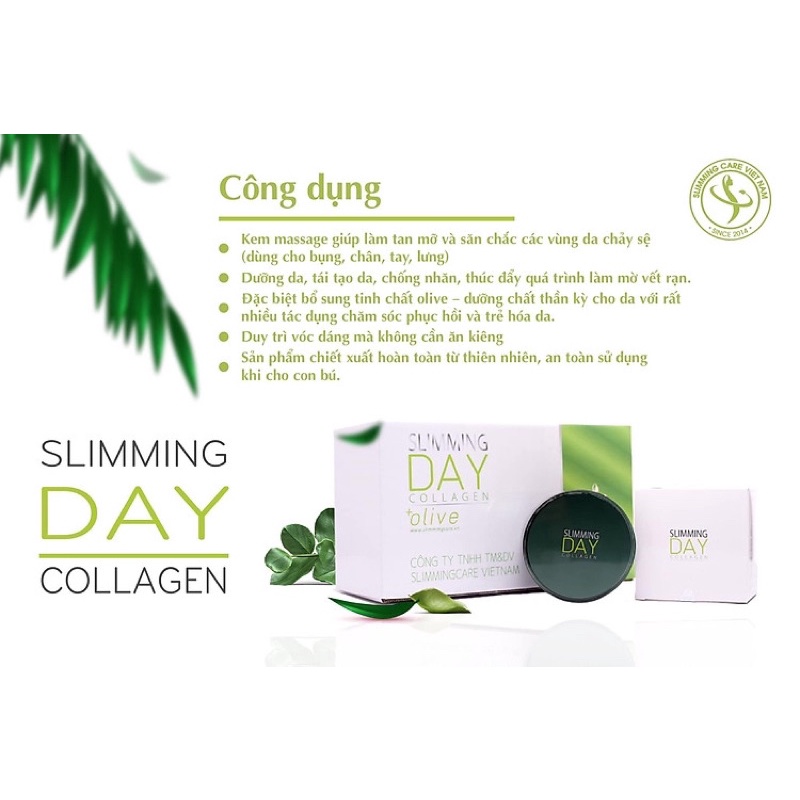 Bộ Slimming day collagen đình hình vòng eo, tan mỡ, mờ thâm rạn