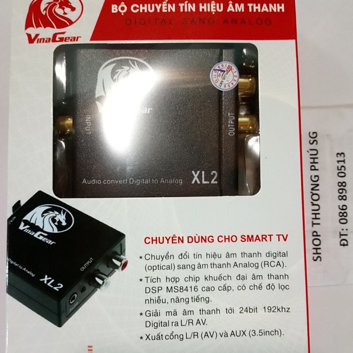 Bộ chuyển tín hiệu âm thanh Digital sang Analog VinaGear XL2