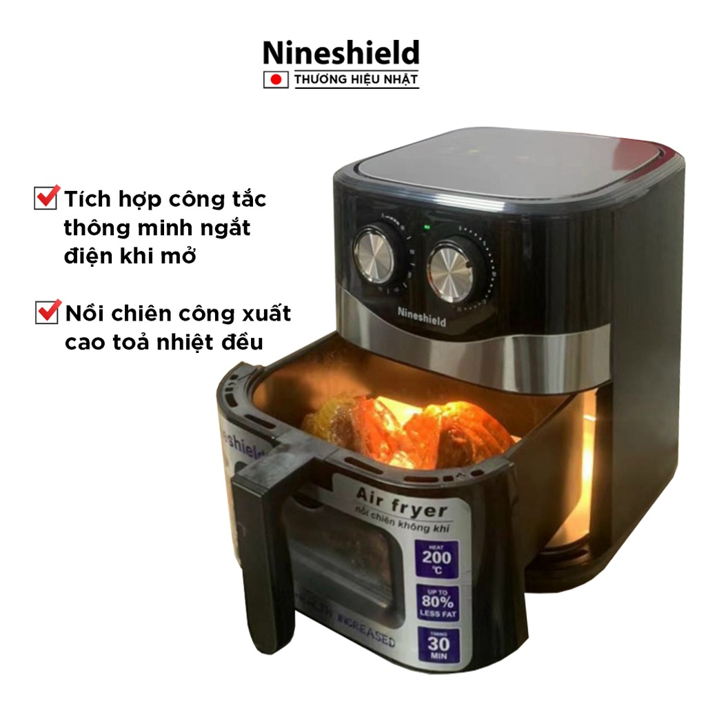 Nồi Chiên Không Dầu 10.5L Nineshield Loại Cơ KB-8002M