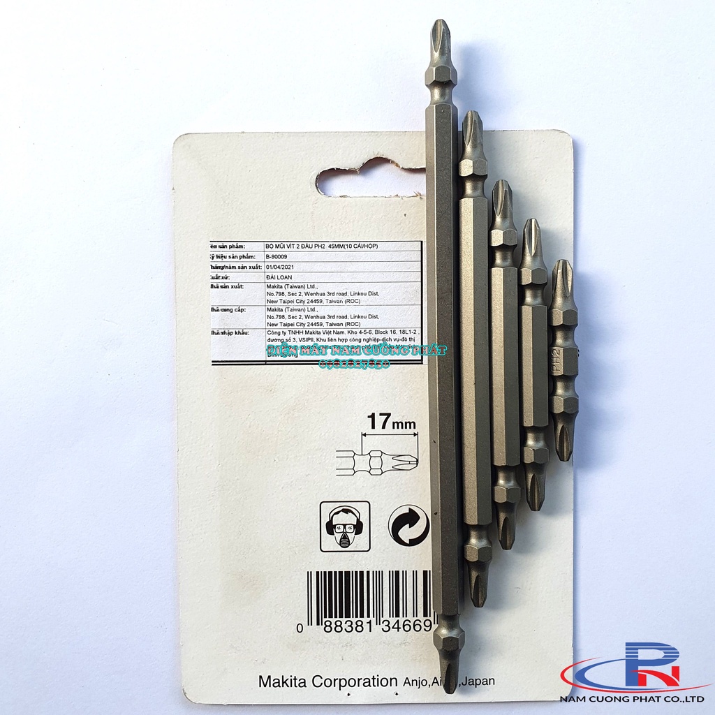 Mũi vặn vít kiểu 2 đầu Makita từ 45mm đến 150mm B-90071 B-90065 B-90059 B-90015 B-90009