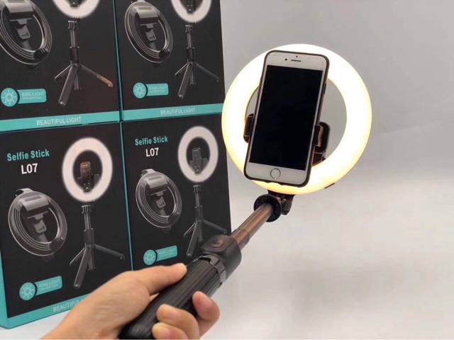 Gậy Chụp Ảnh Selfie Có Đèn Led 16cm Kết Nối Bluetooth