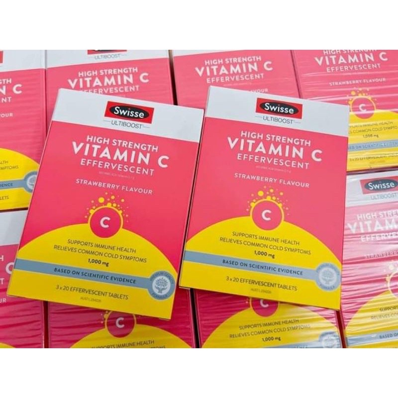 Vitamin C1000mg Swisse vị dâu - Tuýp 20 viên