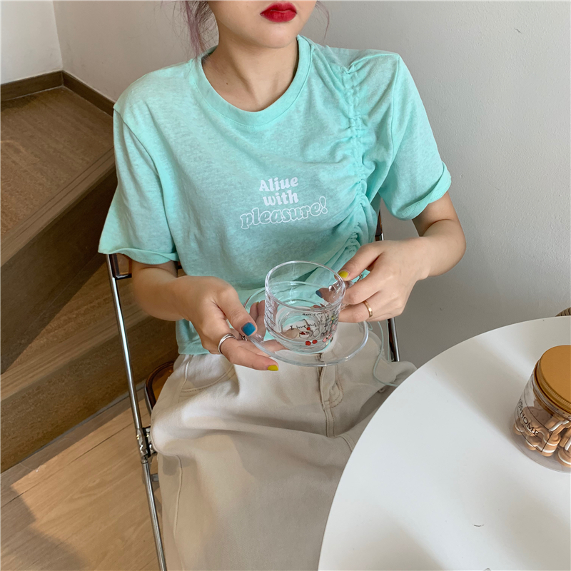 Áo Thun Lửng Ngắn Tay Màu Trơn Đơn Giản Cho Nữ 2021 | BigBuy360 - bigbuy360.vn