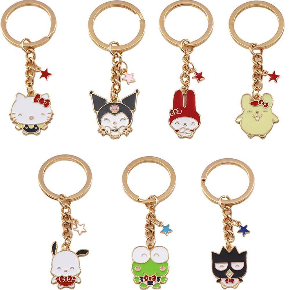 Móc Khóa Kim Loại Mặt Hình Kuromi My Melody Cinnamoroll Dễ Thương