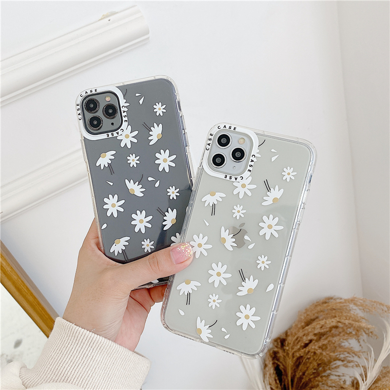 Suitable for IPHONE 6S 6plus  transparent all-inclusive silicone 7g 8g female 7plus 8plus anti-drop small daisy mobile phone case