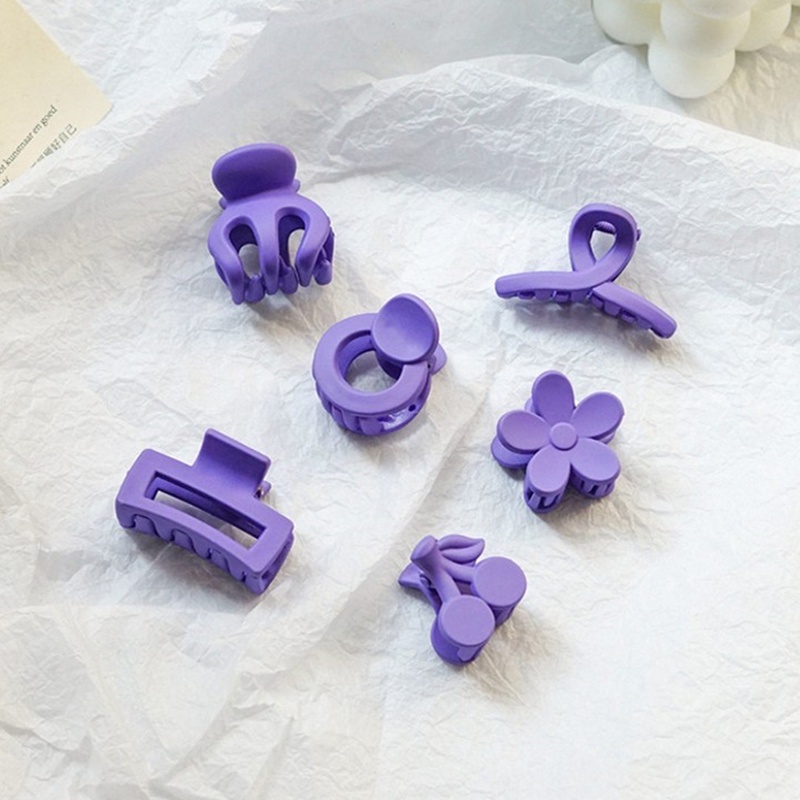 Kẹp Tóc Càng Cua Hình Vuông Nhỏ Màu Tím Trơn Đơn Giản Thời Trang Cho Bé Gái