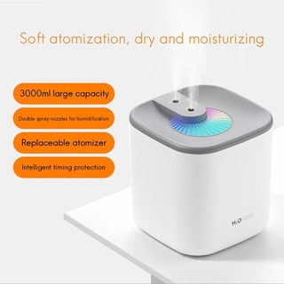 Home Air Humidifier 3000ML Double Nozzle Cool Mist Diffuser White