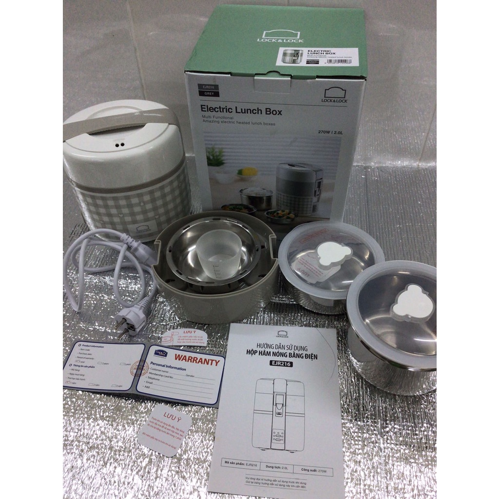 Hộp cơm điện Lock&Lock EJR216 - Hàng chính hãng bảo hành 12 tháng tại các showroomm của Lock&Lock.