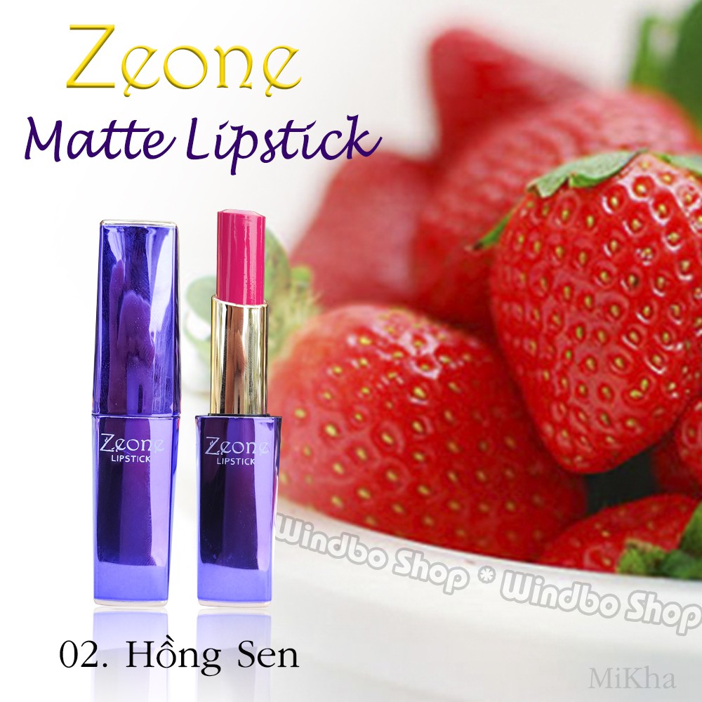 Son Zeone Tím Matte Lipstick - Màu 02 Hồng Sen