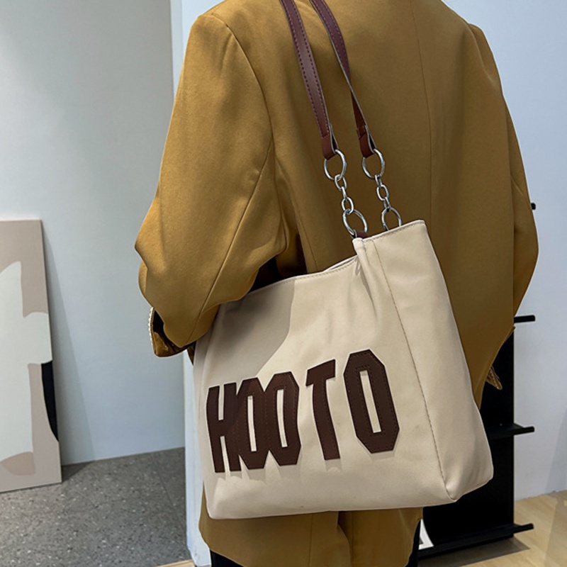 Túi đeo vai tote IELGY sức chứa lớn họa tiết chữ cái thời trang đơn giản dành cho nữ