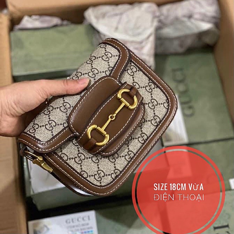 [SIÊU HOT] Túi Hồ Ngọc Hà Viền Nâu size mini 18cm Vỡ box ảnh thật