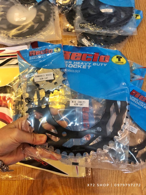 Bộ Nhông Dĩa Recto - Yamaha R15 V3 Size 14T - 47T 48T Chuẩn 428