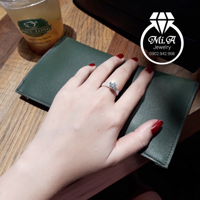 Nhẫn nữ bạc ý S925 cao cấp hột mỹ nhân tạo Mã N029 | Mi.A Trang sức bạc