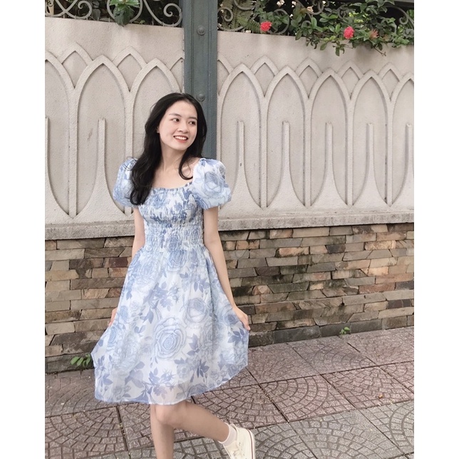 Đầm hoa tơ Rose