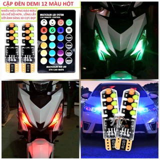 BỘ 2 ĐÈN LED XIN NHAN XE MÁY VÀ ÔTÔ 12 MÀU CÓ ĐIỀU KHIỂN CHẾ ĐỘ LED TỪ XA THÔNG MINH