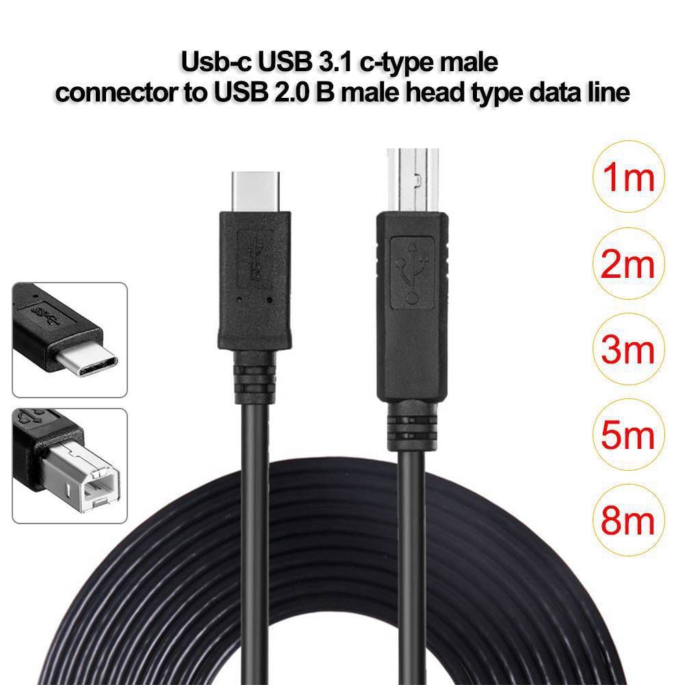 In Stock USB-C USB 3.1 Type C Male to USB2.0 USB B Male Data Cable 1m