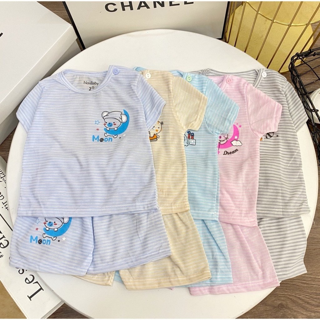 Sỉ Bộ quần áo cộc cotton Noubaby mỏng mát mặc hè cho bé từ 0-15 tháng (Nhiều mẫu)