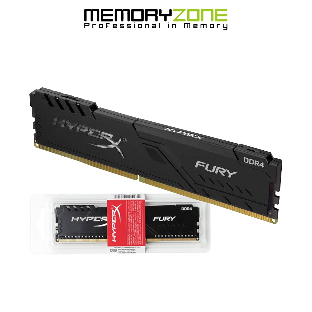 Ram PC Kingston HyperX Fury Black 8GB 2666MHz DDR4 HX426C16FB3/8